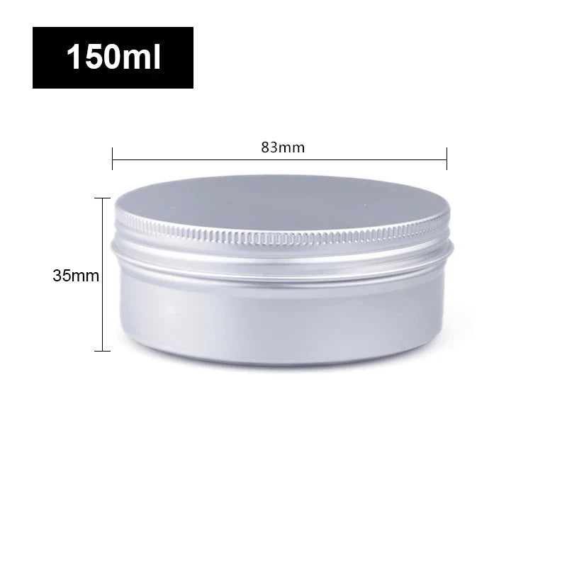 1/5/10pcs Empty Silver Aluminum Tins – 5-250ml Screw Top Round Containers for Candles, Spices & Storage