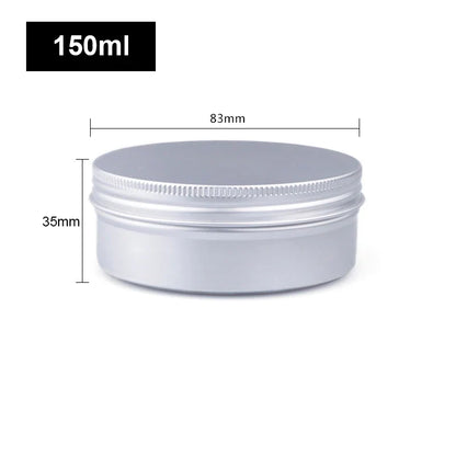 1/5/10pcs Empty Silver Aluminum Tins – 5-250ml Screw Top Round Containers for Candles, Spices & Storage