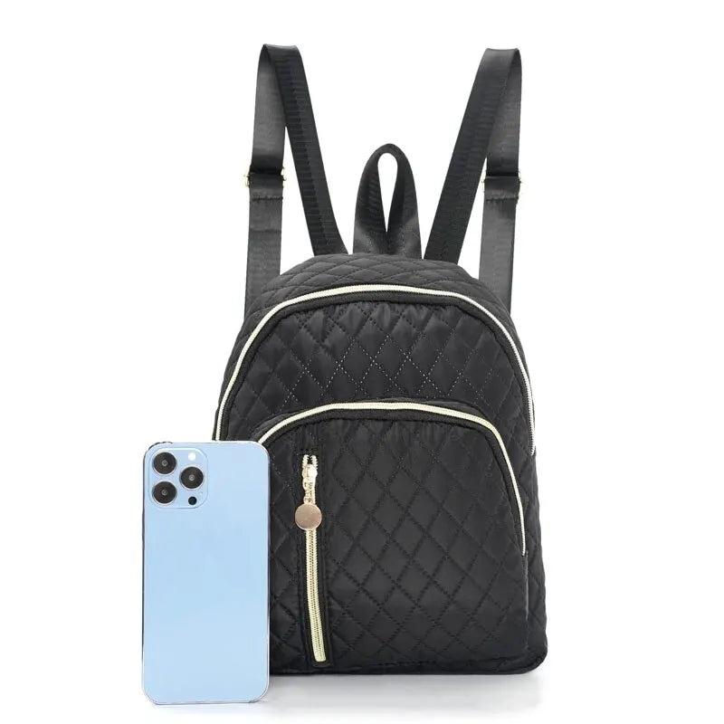 Quilted Pattern Classic Backpack - Stylish and Durable Design