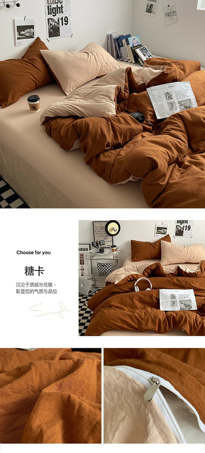 Bedding Comforter Set – Duvet Cover & Bed Sheets with Pillowcases for Queen/King Bed, Edredones de Cama