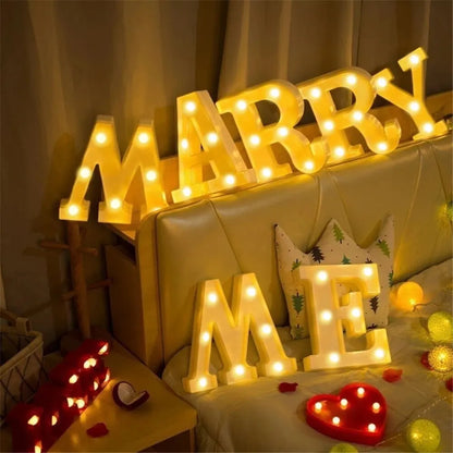 Luminous Alphabet & Number LED Night Light – Decorative Letter Lamp for Home, Wedding, Birthday & Party Decor