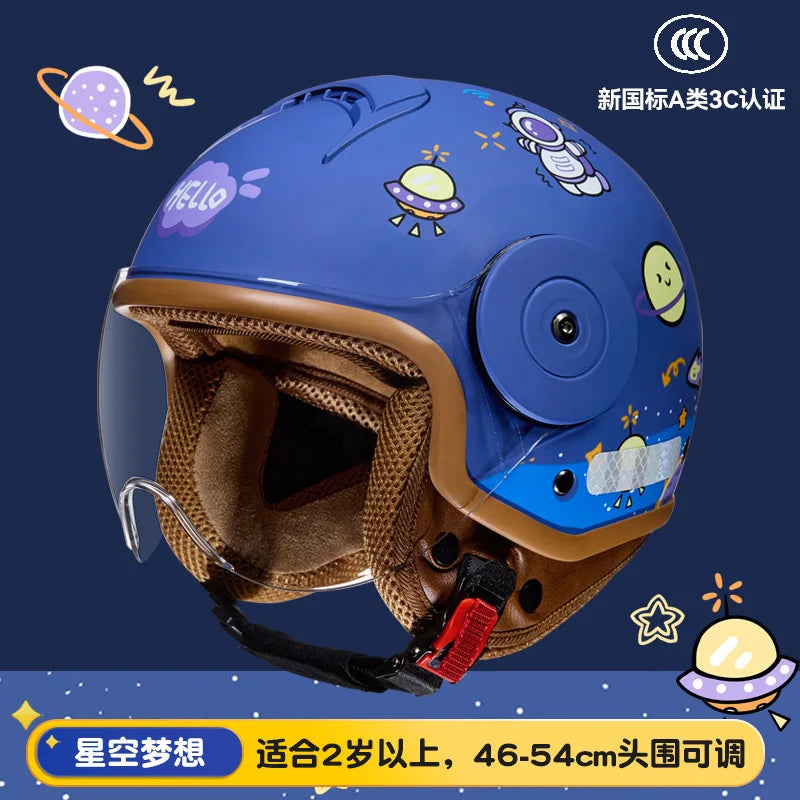 BYB Children's Helmet – 3C Certified National Standard Class A Baby Helmet for All Seasons, Cartoon Electric Vehicle & Motorcycle Safety Helmet