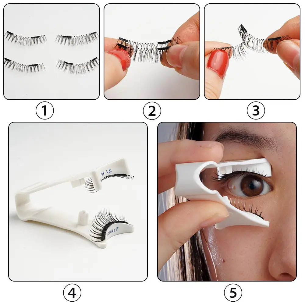 3D Natural Magnetic Eyelashes – 5 Magnetic Lashes with Handmade Gift Box, Reusable Extensions