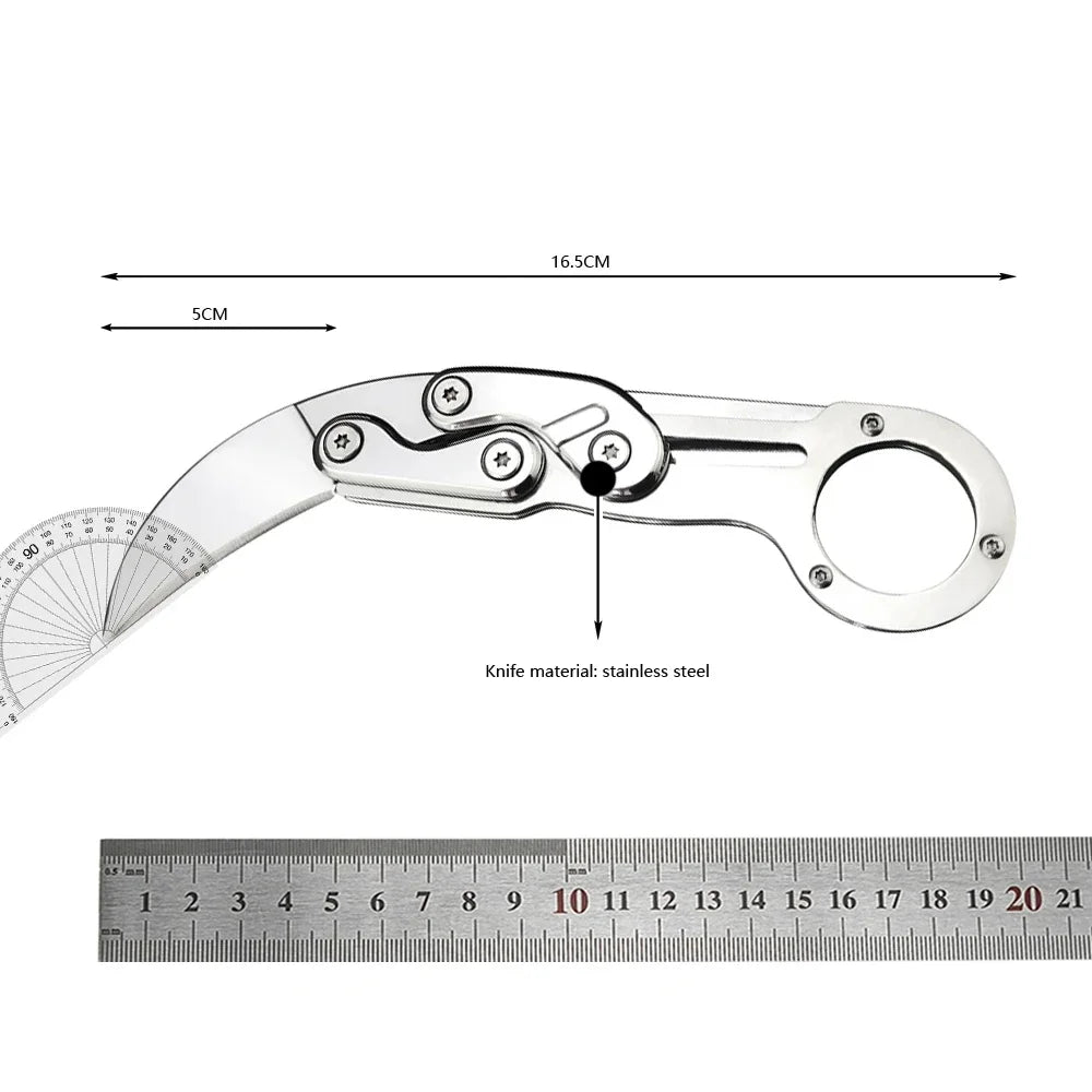 All-Steel Claw Tactical Knife – Multifunction Outdoor EDC Self-Defense Tool, Black & Silver Gift for Men