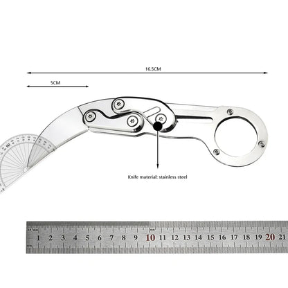 All-Steel Claw Tactical Knife – Multifunction Outdoor EDC Self-Defense Tool, Black & Silver Gift for Men