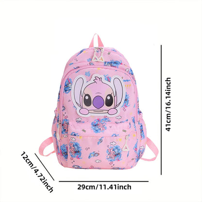 Stitch Print Student Backpack – Lightweight Daypack with Adjustable Straps for School & Daily Commute