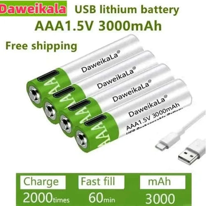 NEW 8800mAh Rechargeable AAA Alkaline Battery – 1.5V for Clocks, Mice, Computers, Toys & More