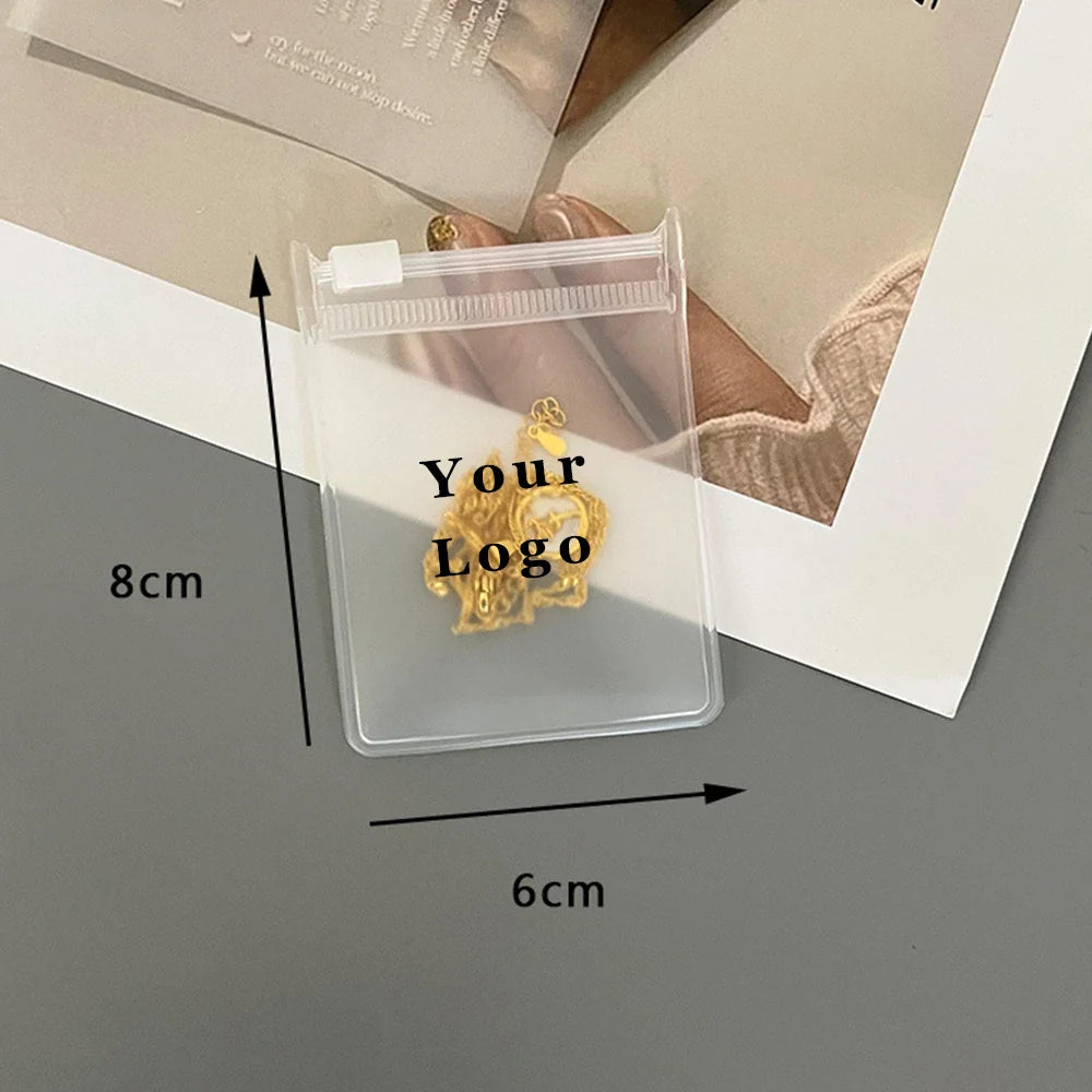 Personalized Transparent EVA Jewelry Zipper Bag – Frosted Plastic Storage Pouch for Ring, Earring, Necklace & Bracelet Packaging