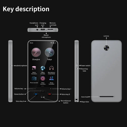 S85 Pro Language Translator Device - 138 Languages, 4-inch Screen, Voice & Video Recording, Offline Translation, 8GB Storage & 2000mAh Battery