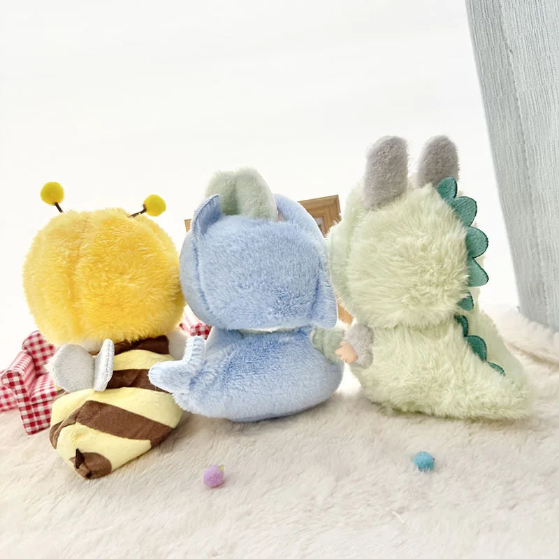 15-17cm Labubu Doll Clothes – Cute Pendant Outfits: Baby Bee, Dinosaur & Shark Accessories