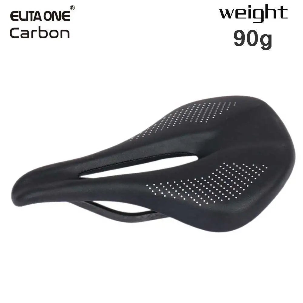 Elitaone MTB Carbon Saddle — 240x143mm Road Bike Seat | Super Light 90g UD Bare Carbon Finish