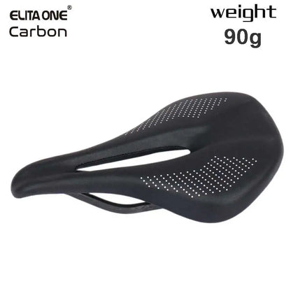 Elitaone MTB Carbon Saddle — 240x143mm Road Bike Seat | Super Light 90g UD Bare Carbon Finish