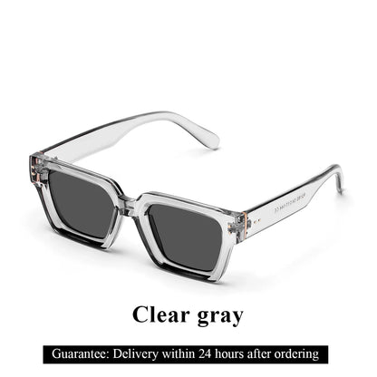 Ruiao Retro Black Millionaire Sunglasses – Luxury Square Designer Shades for Men & Women (2024)