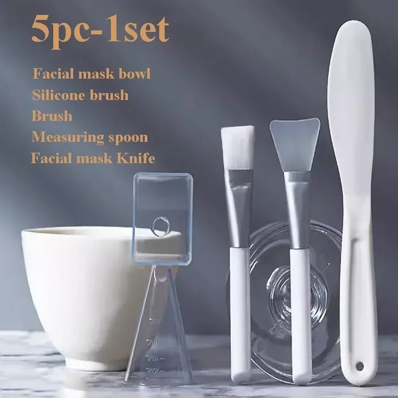 Facial Brush & Mask Bowl Spoon Set – DIY Beauty Tools for Skincare, Makeup & Facial Care