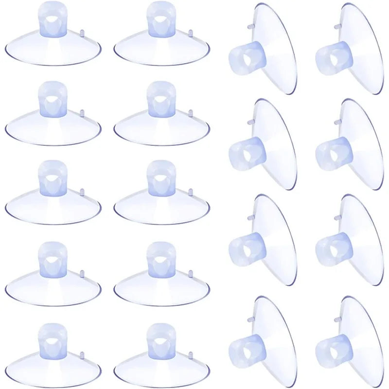 10-Pack Perforated Suction Cups (30/40/50/60mm) — Clear PVC Sucker Pads for Glass Windows, Car & Wedding Decor