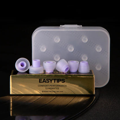 Whizzer Easytips ET100AB Antibacterial Silicone In-Ear Eartips – Straight Tube, S/M/L Sizes, 3 Pairs in 1 Box