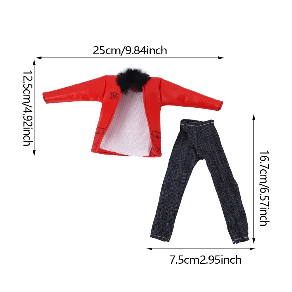30cm Ken Doll Clothes – Pop Suit Top & Pants Outfit for Boys, Holiday Gift Doll Accessories