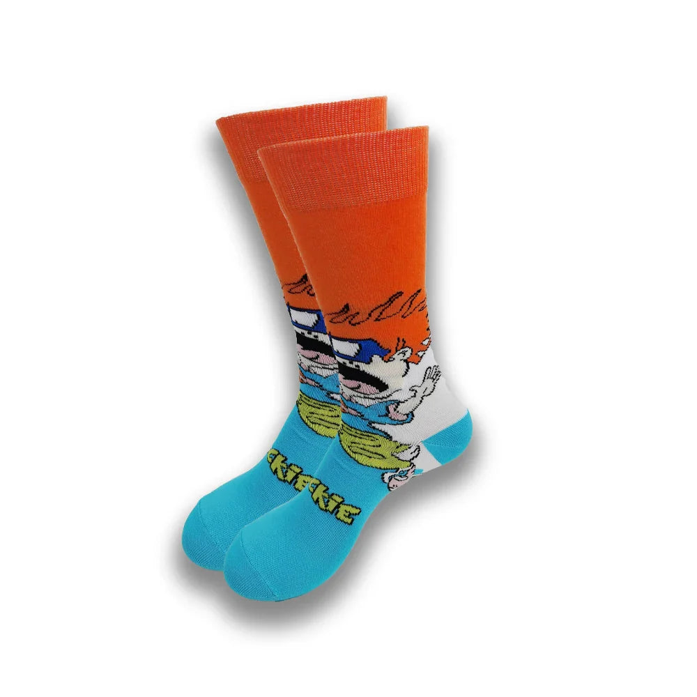 Cartoon Animation Fashion Socks for Men & Women – Autumn Winter Street Style Trendy Casual Combed Cotton Socks