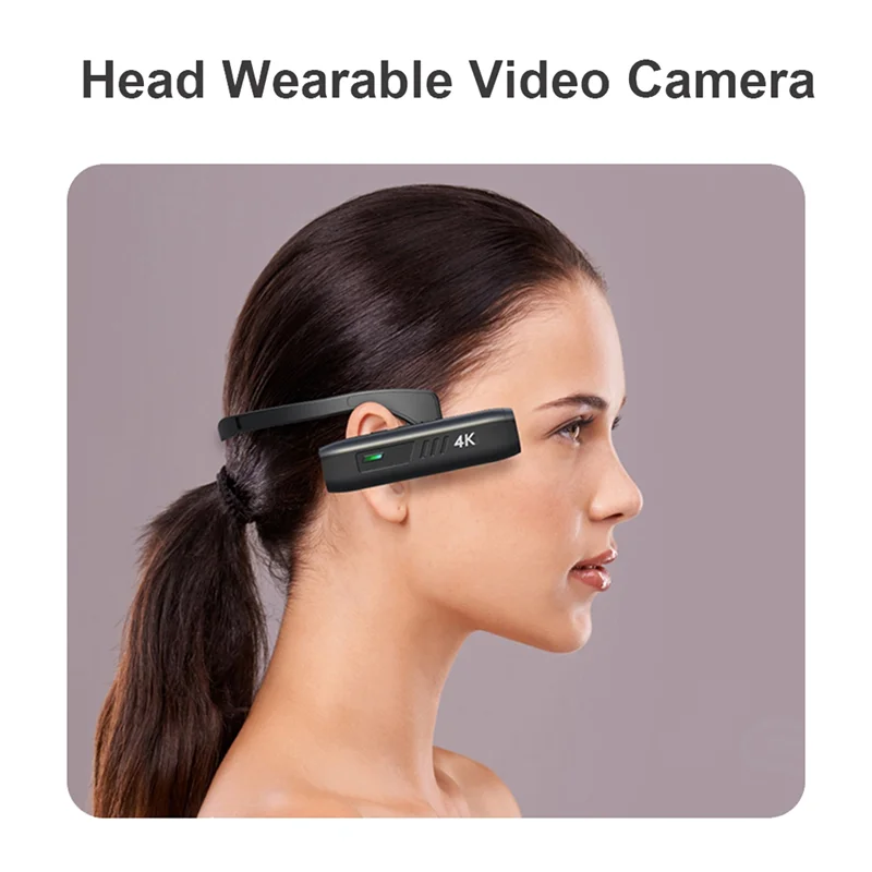 4K 30FPS Head-Mounted Camera — Wearable WiFi Camcorder with 120° Wide-Angle Lens, Anti-Shake & APP Control