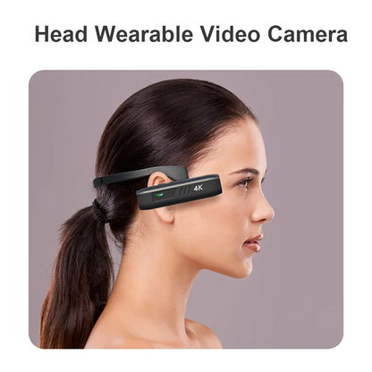 4K 30FPS Head-Mounted Camera — Wearable WiFi Camcorder with 120° Wide-Angle Lens, Anti-Shake & APP Control