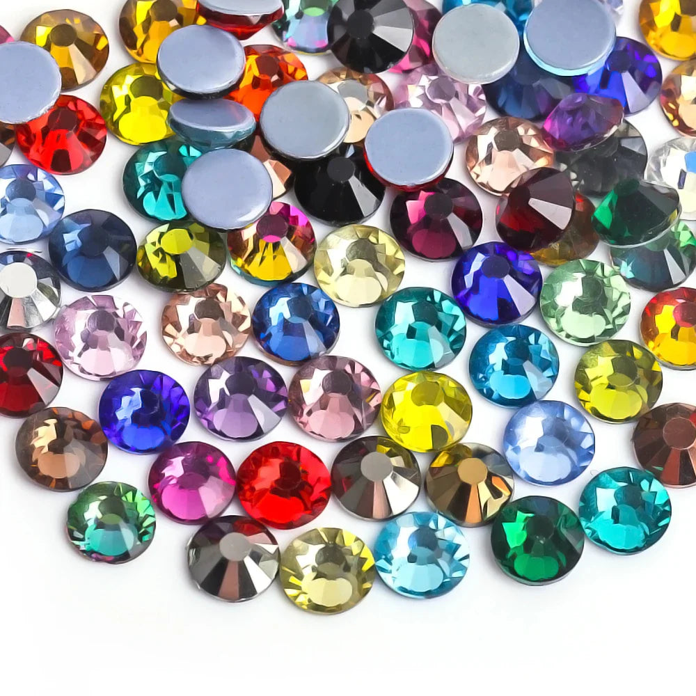 Premium Hot Fix Rhinestones – High Quality Glass Crystal Flatback Iron-On Glitter Rhinestones for Clothing & Crafts