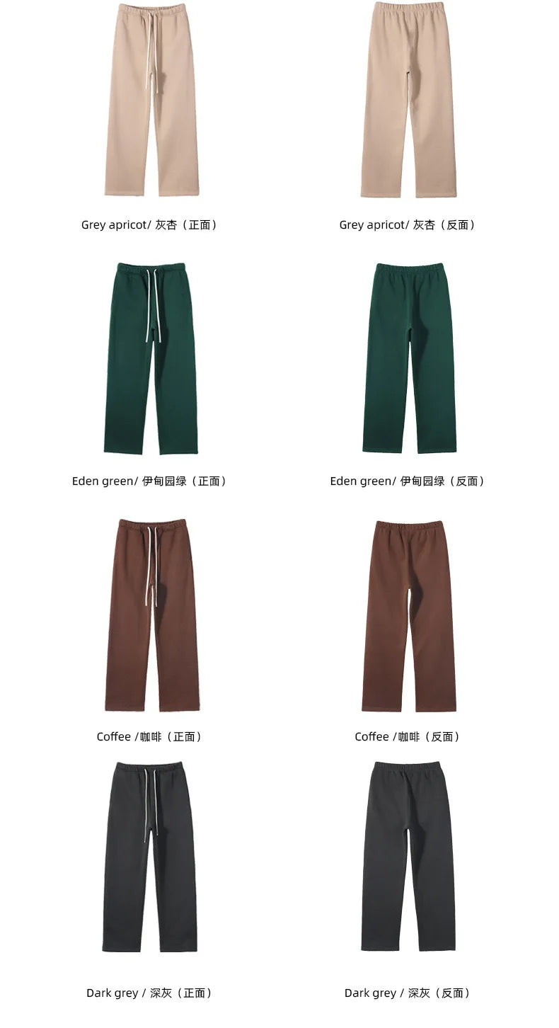 Straight-Lined Solid Color Cashmere Sweatpants – Soft Cozy Lounge Pants