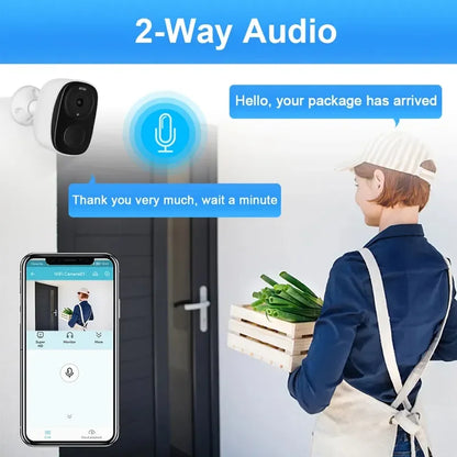 Wireless Outdoor Security Camera - 2K 3MP Battery Powered WiFi Camera with Spotlight Siren, 2-Way Audio & Waterproof
