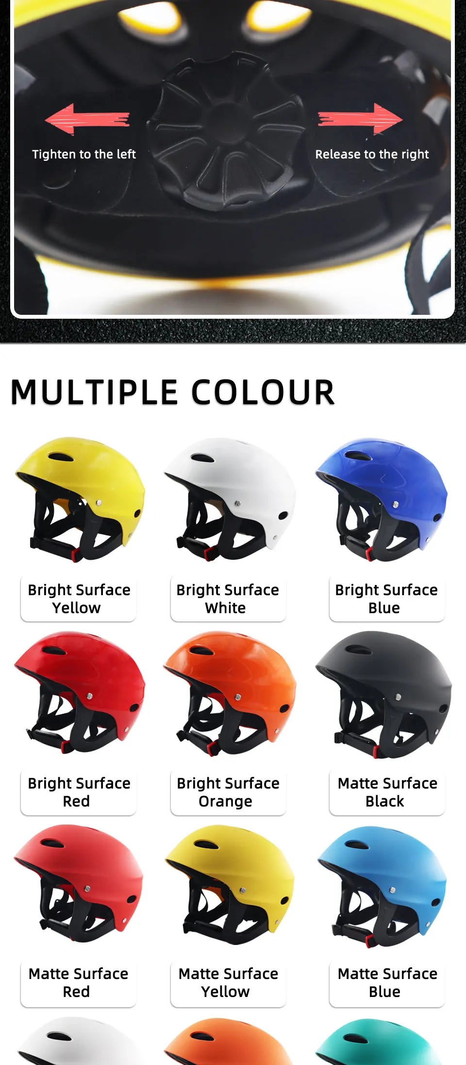 15-Color Certification Water Sport Helmet - Kayak, Rafting, Skateboard, Sailing, Surfing & Drifting Helmet for Water Sports