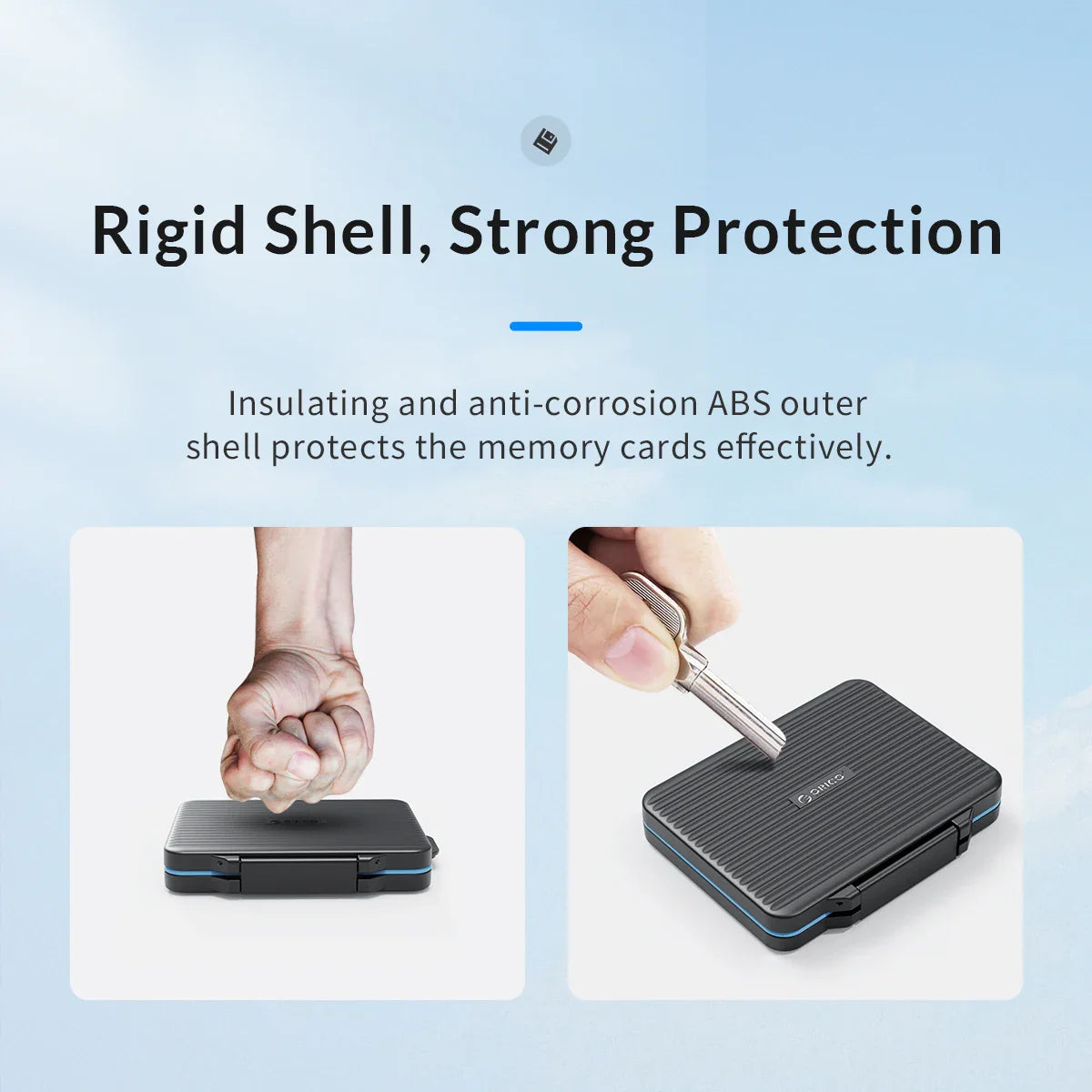 Waterproof SD Memory Card Storage Case: ORICO Micro SD Card Holder with Soft Lining - Organize HDD/CF/SD Cards Easily