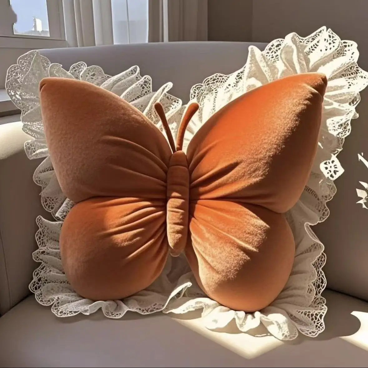 Princess Butterfly Decorative Pillow – Bow Sofa & Bedroom Cushion for Living Room and Car Home Decor