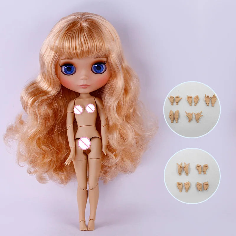 ICY DBS Blythe Doll – Tan Skin Matte Face with Eyebrows, 1/6 BJD Joint Body, Anime Christmas Gift