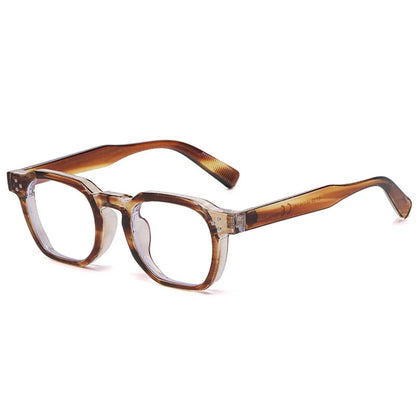 JNPCXI Vintage Rivet Oval Sunglasses – Fashion Leopard Frame Luxury Eyewear for Men & Women, Anti Blue Light Glasses