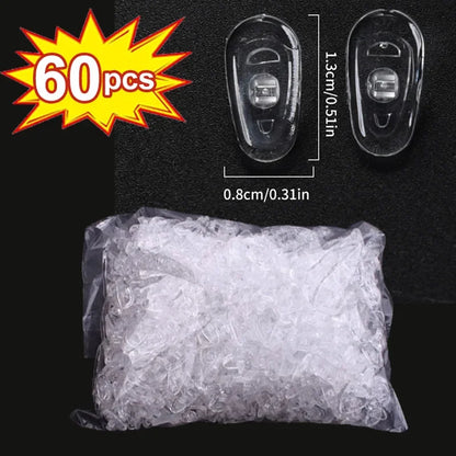 DIY Clear Oval Air Chamber Eyeglass Nose Bracket - Silicone Nose Pads, Anti-Drop Eyewear Bracket for Sunglasses & Glasses Accessories