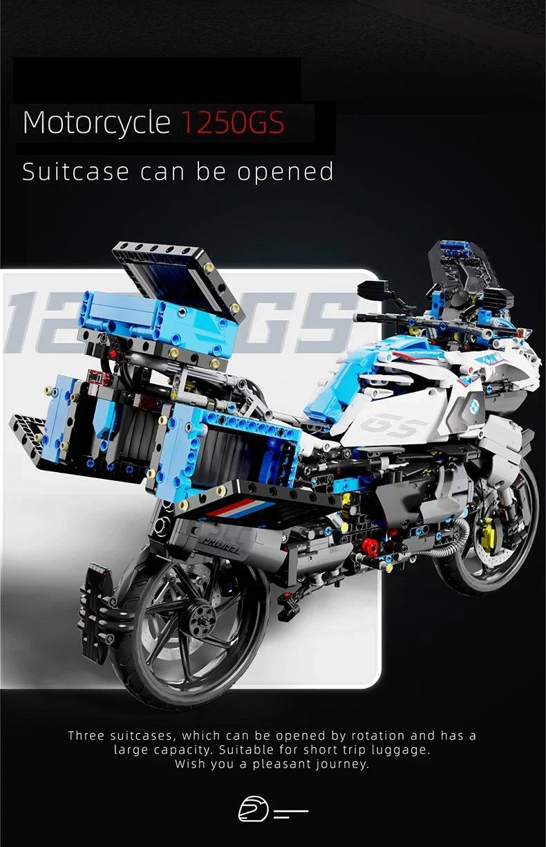 High-Tech 1:5 Motorcycle Model – Modular Brick Racing Motorbike Building Set Toy for Boys T4022
