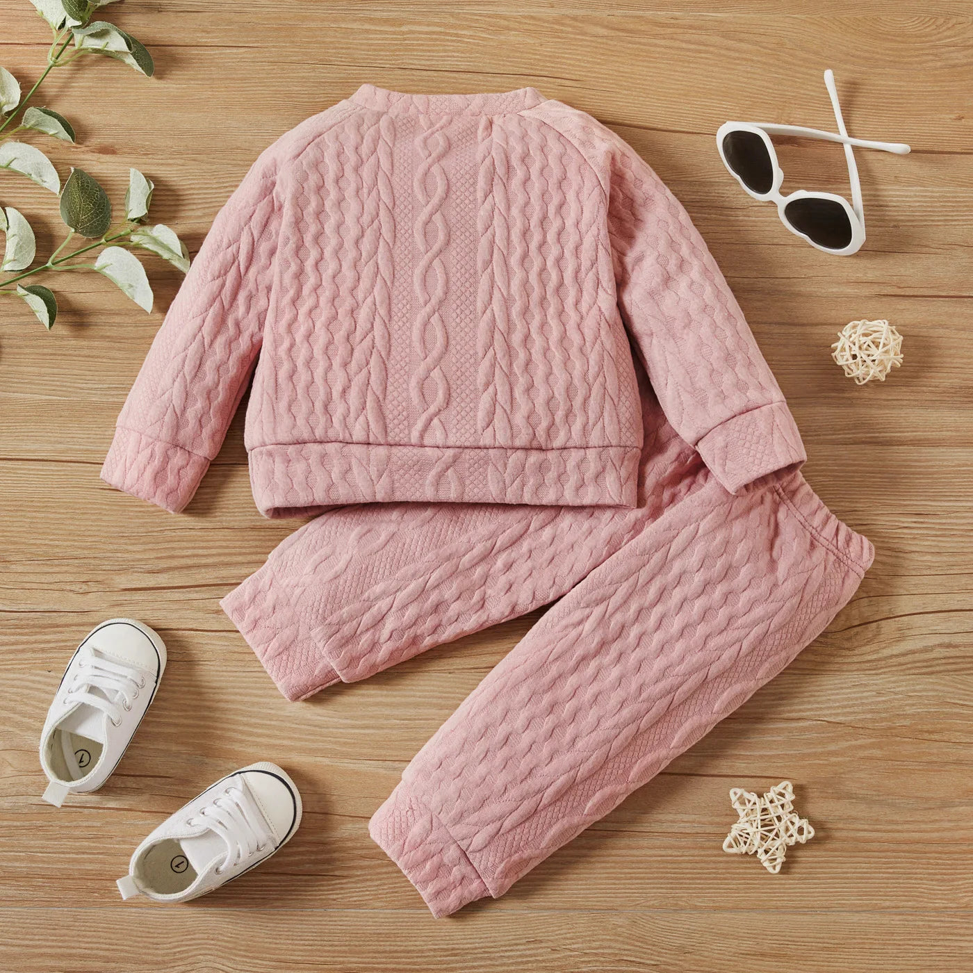 7 Colors Newborn Baby Clothes Set - Solid Long Sleeve Top & Pants, 2PCS Leisure Sport Outfit for Autumn & Winter