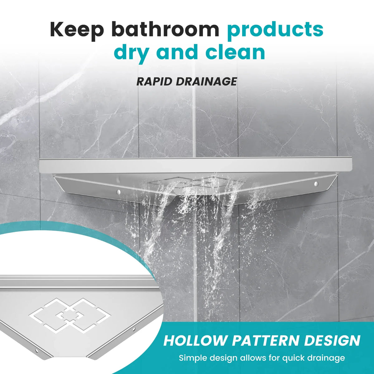 Stainless Steel Bathroom Wall Shelf – Corner Shower Storage Rack for Shampoo, Makeup & Bathroom Organization