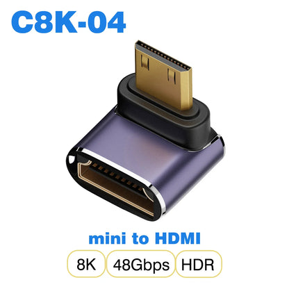 HDMI-Compatible Cable Adapter – Mini/Micro HDMI to HDMI 2.1 Converter, 48Gbps, 8K60Hz, 4K120Hz for PS4, PS5, Laptop, PC, Projector