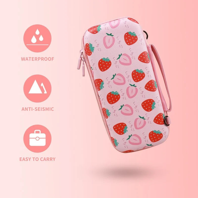 Stylish Pink Portable EVA Storage Bag for Nintendo Switch/OLED: Console Case Pouch for NS Switch OLED Controller - Game Accessories Organizer