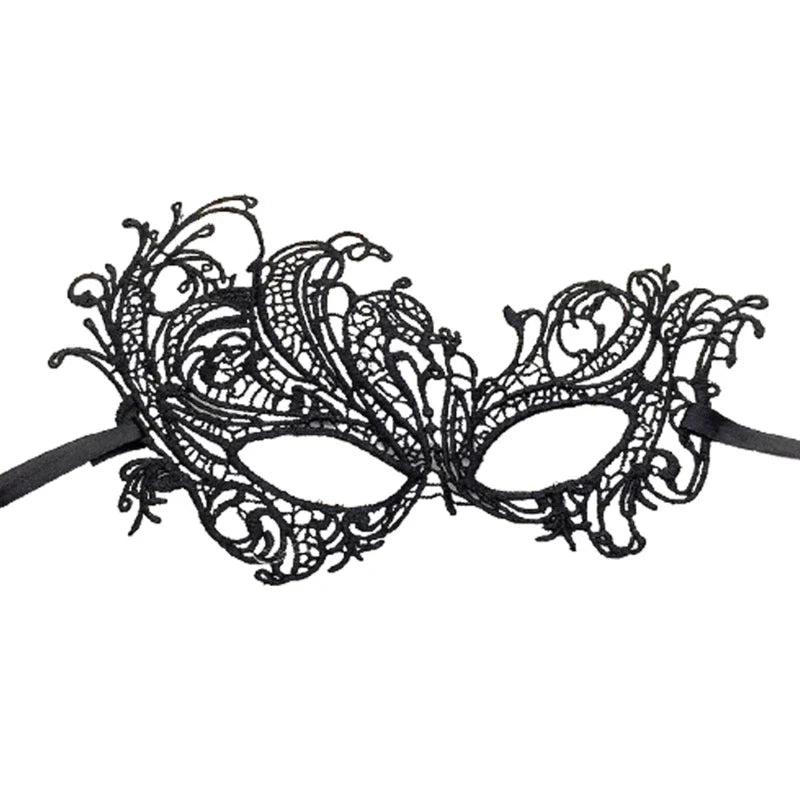 Black Queen Lace Mask — Embroidered Applique Masquerade Mask for Women, Party, Carnival, Wedding & Halloween Accessories
