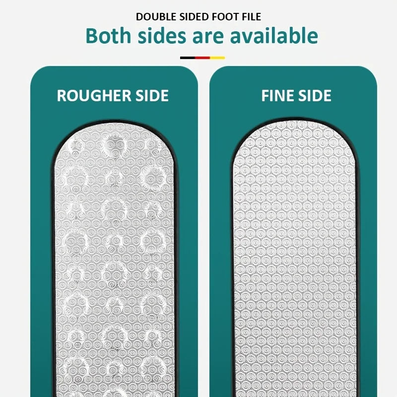 304 Stainless Steel Foot File — Double-Sided Callus Remover for Dead Skin, Professional Pedicure Tool