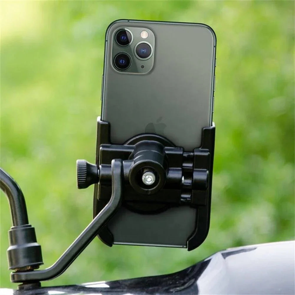 Aluminum Alloy Motorcycle & Bicycle Phone Holder — GPS Mounting Clip & Handlebar Bracket