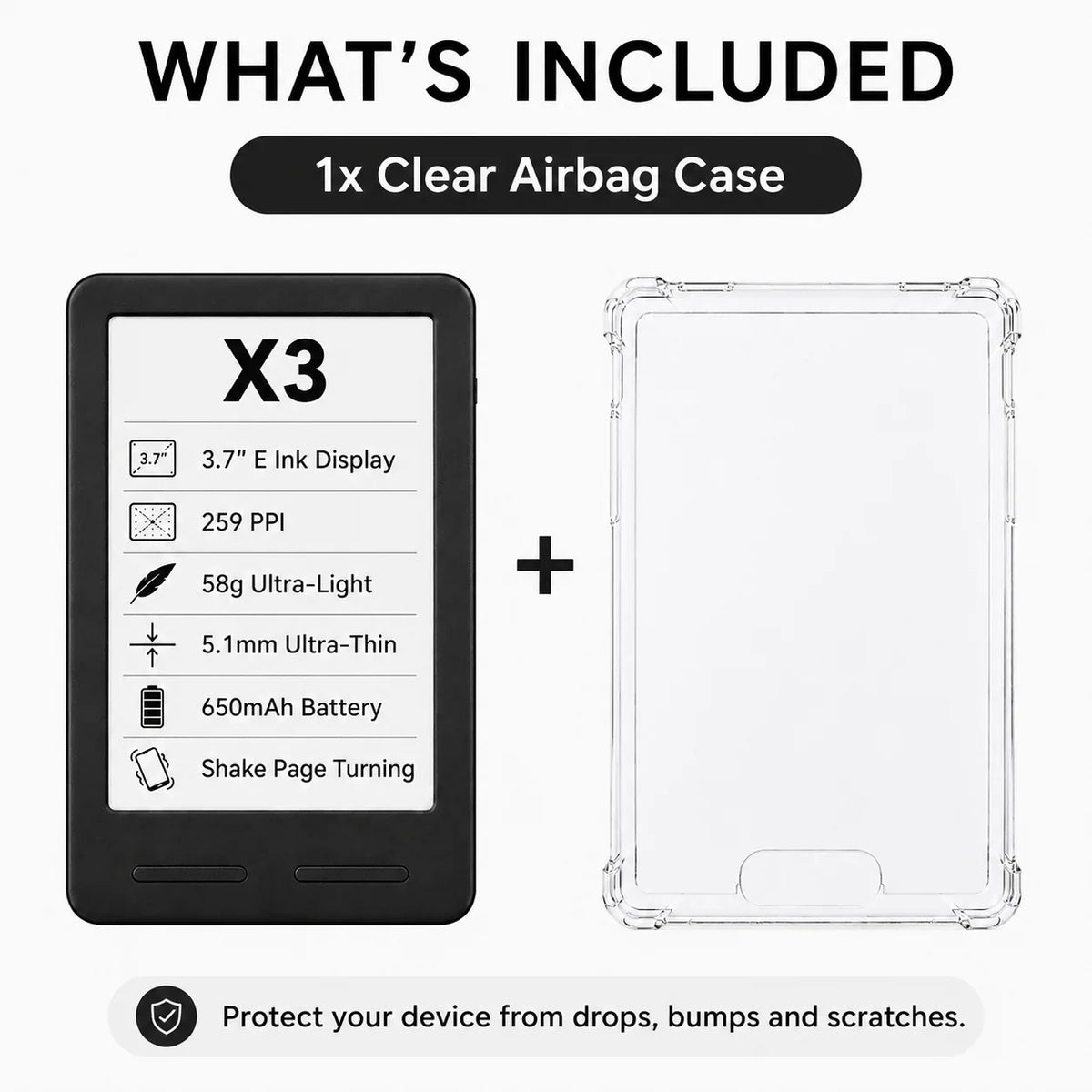 XTEINK X4Pro E-Reader - 3.7-Inch Portable E-Ink Reader with 16GB Storage & High-Resolution Display