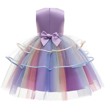 Baby Girls Unicorn Tutu Dress – Pastel Rainbow Princess Birthday & Halloween Costume