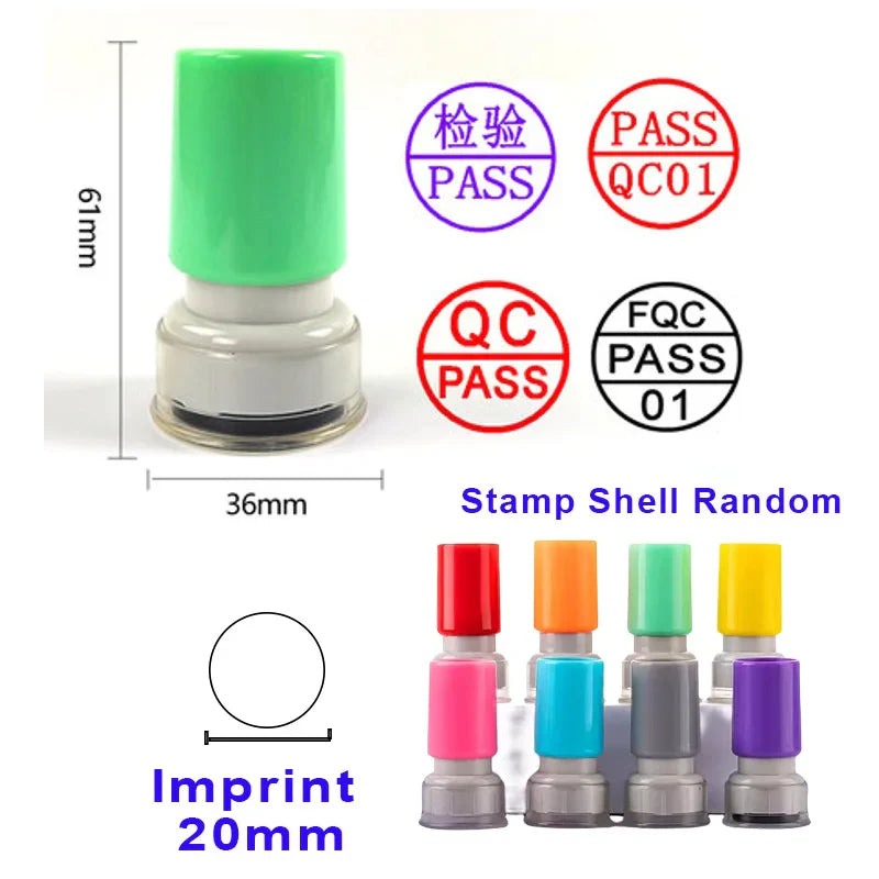 Custom QA/QC Name Ink Stamp – Personalized Self-Inking Calligraphy Signature Stamp for Teachers, Students & School Use