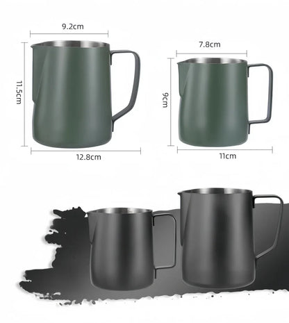 350/600ML Stainless Steel Coffee Milk Frothing Pitcher – Precise Scale Latte Jug for Barista & Professional Cafe Use