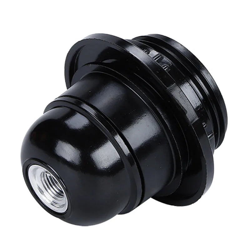 Black E27 Bakelite Lamp Holder - Self-Locking LED Light Bulb Socket with 4A 250V Rating