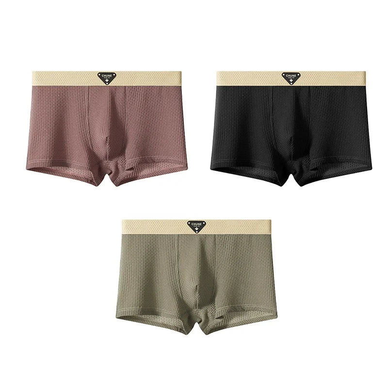 Men’s Ice Silk Boxer Shorts – Breathable Satin-Like Mesh Summer Underwear, Skin-Friendly Comfort Fit (1–3 Pack)
