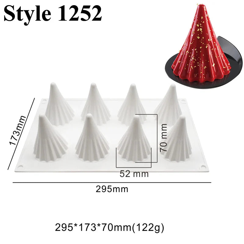 Christmas Silicone Cake Molds — Tree, Snowflake & Hat Shapes for Mousse, Chocolate & Holiday Baking