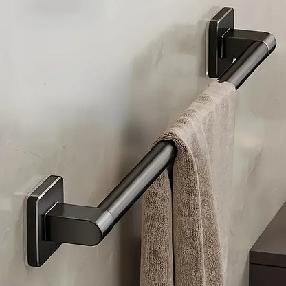 6-Piece Self-Adhesive Bathroom Towel Rack Set – No-Drill Towel Holder Hooks & Shelf