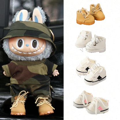 Labubu Doll Shoes for 15/17cm Cotton Dolls — Casual Sports Canvas & Martin Boots, Accessories for Labubu Outfits